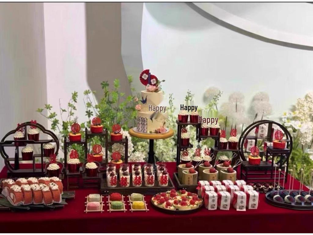 Solid Wood Cake and Dessert Display Stand for Weddings, Engagements, Banquets, Birthdays, Centerpieces, and Stages