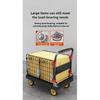 Fence flatbed cart folding silent trolley household pull trolley handling four-wheeled small trailer small pull truck