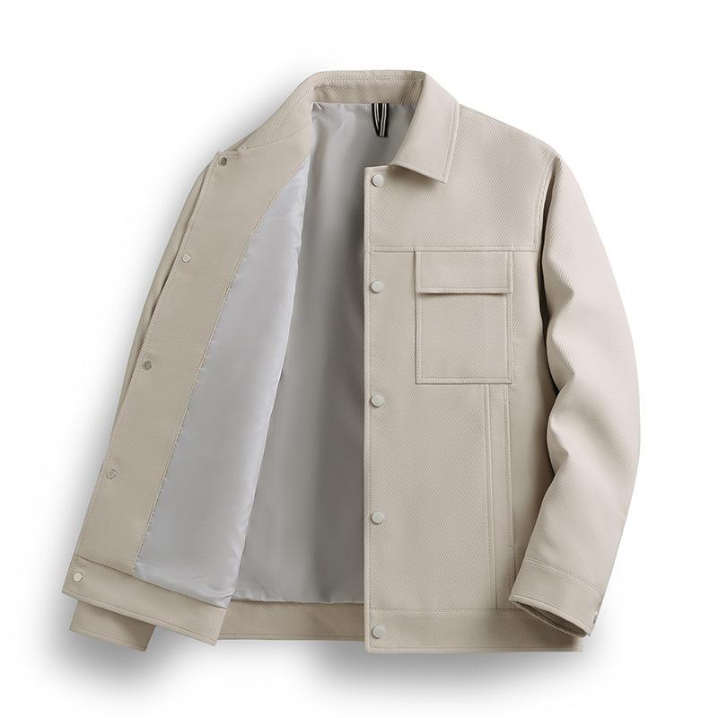 

Весна и осень, новая мужская рабочая куртка с лацканами, против морщин, тонкая молодежная нагрудная карманная модная куртка, мужская куртка M