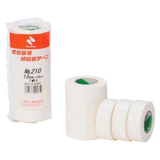 

Nichiban Masking Paper Adhesive Tape for Light 7 18mm x Tape, Packaging, Rolls, 18m, White, 210H-18