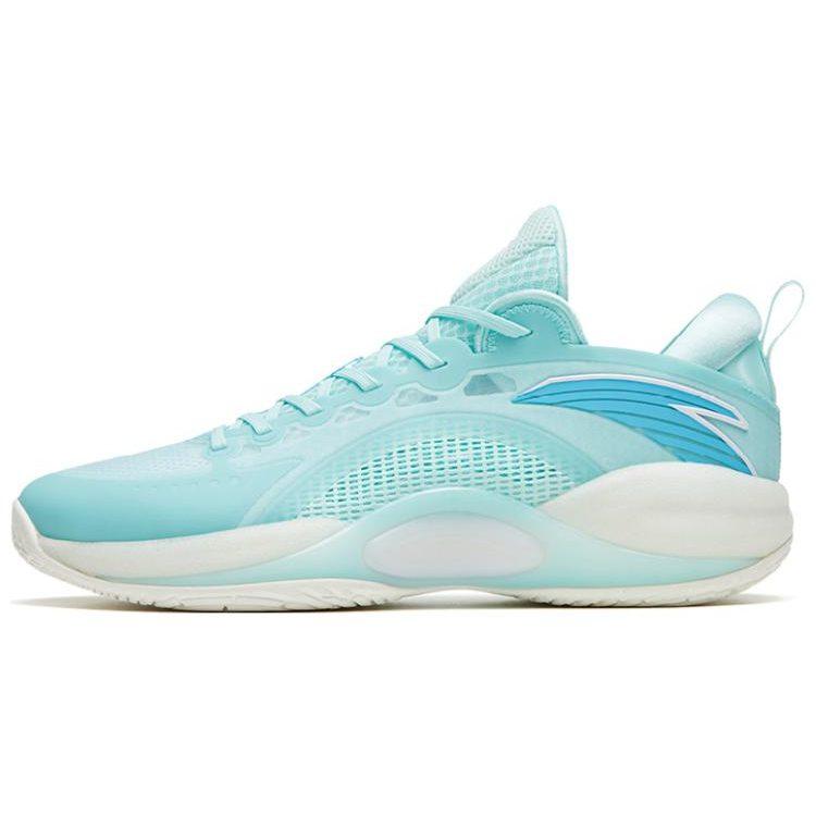 Anta Cement Bubbles 3 Fabric Slip Resistant Abrasion Resistant Low top Basketball Shoes Men's Ice Refreshing Blue 112321604-2