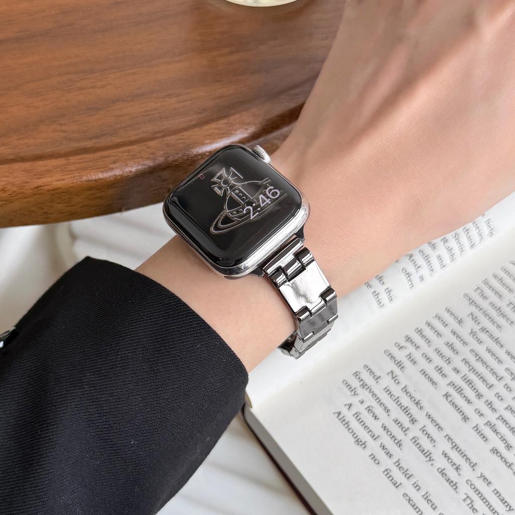 Watch Band For Apple Watch Series 10 Ultra 9 8 7 SE (2023) SE (2022) SE 3 2 1 46mm 49mm 45mm 44mm 42mm Mirror Finish Zinc Alloy Strap