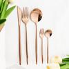 30Pcs Black Gold Cutlery Set Knife Fork Spoon Dinnerware Set Stainless Steel Cake Fork Teaspoon Tableware Party Kitchen Flatware