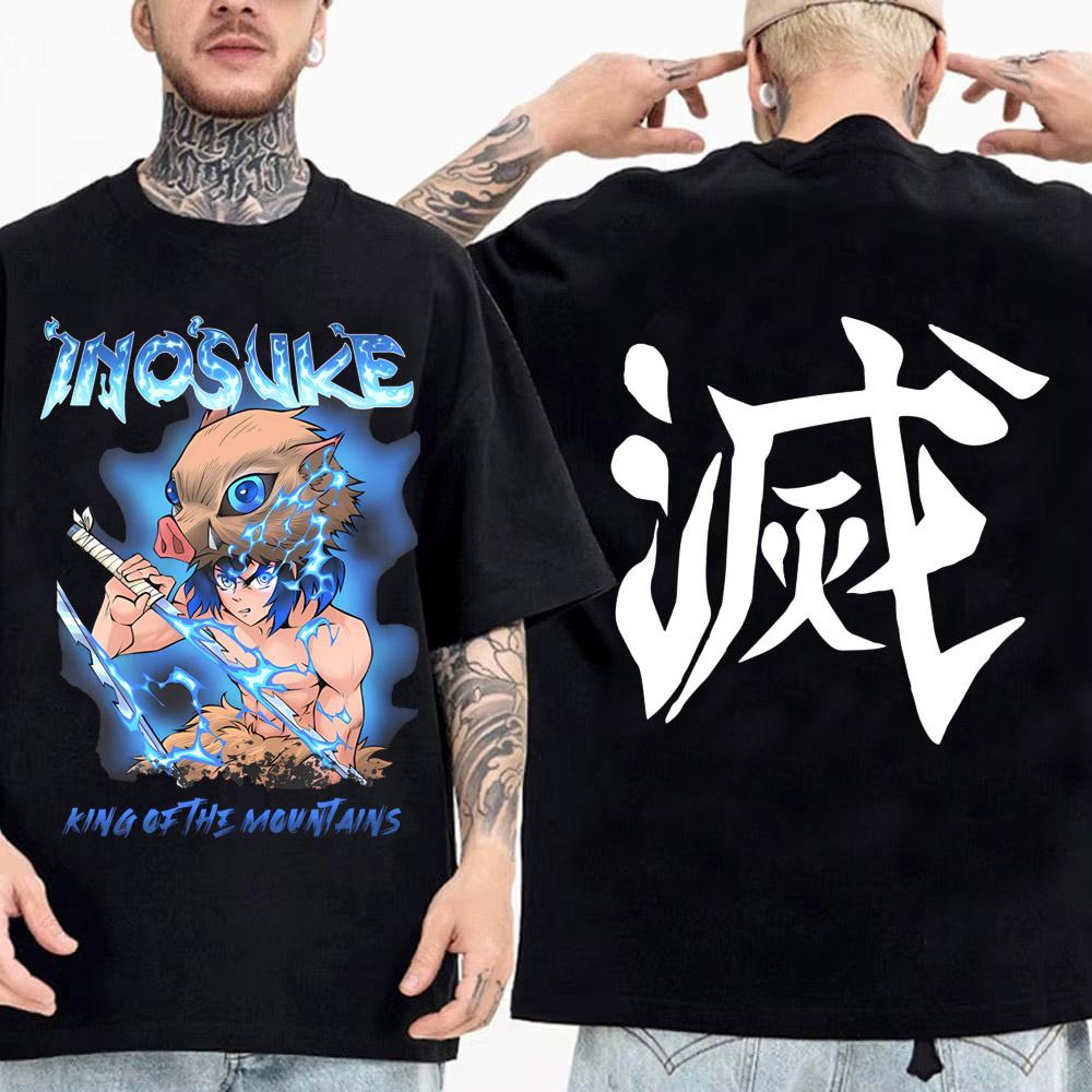 Japanese Anime Shirt Demon Slayer Infinity Castle T Shirt Men Cartoon Kimetsu No Yaiba High Quality Cotton Streetwear Clothes