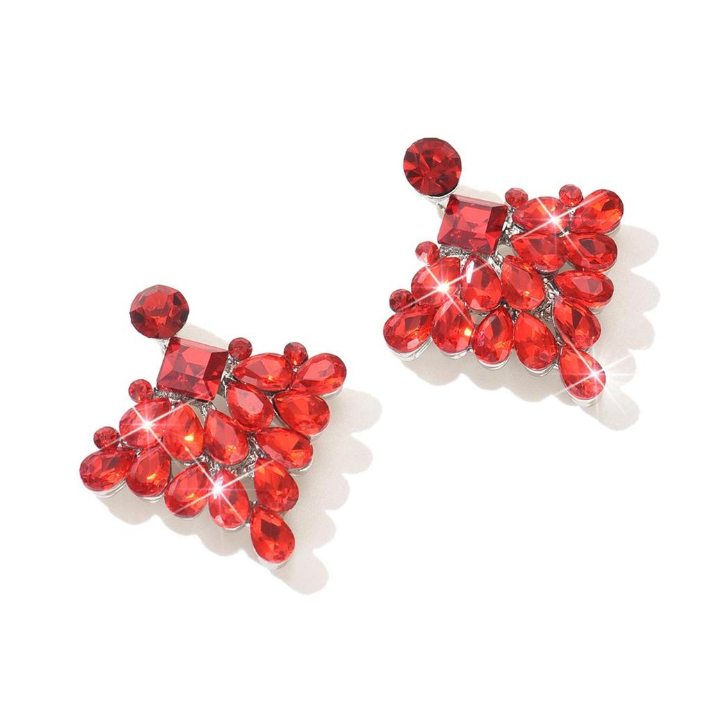 Grand Light Luxury Rhinestone Ear Studs: Exaggerated, Fashionable, Perfect for Banquets and Evening Gowns, Versatile Cross-Border Hot Seller.