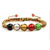 Red Five Colored Bead Rope Weaving Strand Bracelets Woven Handmade Beads Bracelet For Women