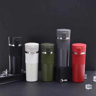 Vakum 304 Paslanmaz Çelik Termos Bardak Taşınabilir Açık Hava Spor Zıplama Kupası Silikon Kapaklı Haşlanma Önleyici Kahve Kupası