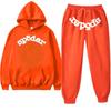 Womens Casual Hooded Tracksuit Set Geometric Print Loose Fit Long Sleeve 2 Piece Sportswear
