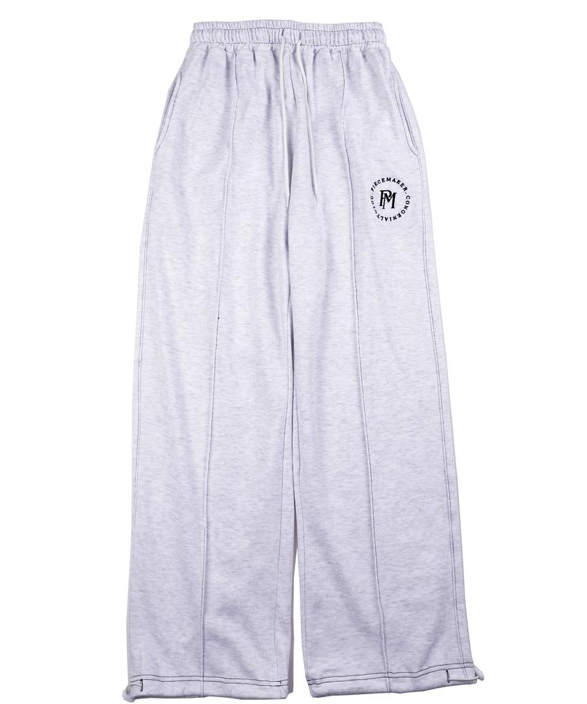 PEACE MAKER Stitch Circle Logo Sweat Pants (White Melange)
