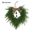 Christmas Bell and Bow Flower Wreath - Festive Front Door Hanging Decoration