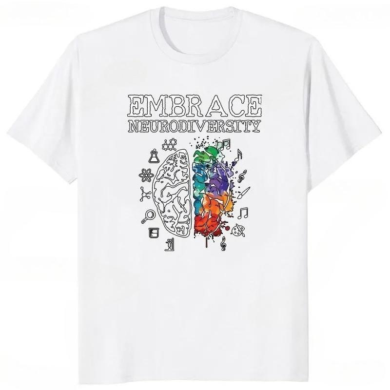 Funny Neurodiversity Brain Autism Awareness ASD ADHD Unisex Women TShirt Graphic Tee Y2k Top Lovely Gifts Short Sleeve