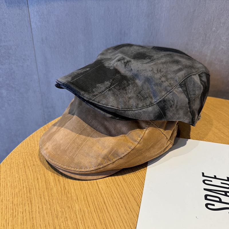 Vintage Tie Dye Newsboy Cap For Women With Breathable Cotton Material Perfect For Spring And Summer Wear