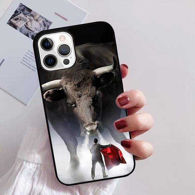 Taurus Stier Telefonhülle für iPhone 11 12 13 14 Pro Max Mini XR XS SE 2020 6 7 8 Plus Samsung S21 S22 Coque Fundas
