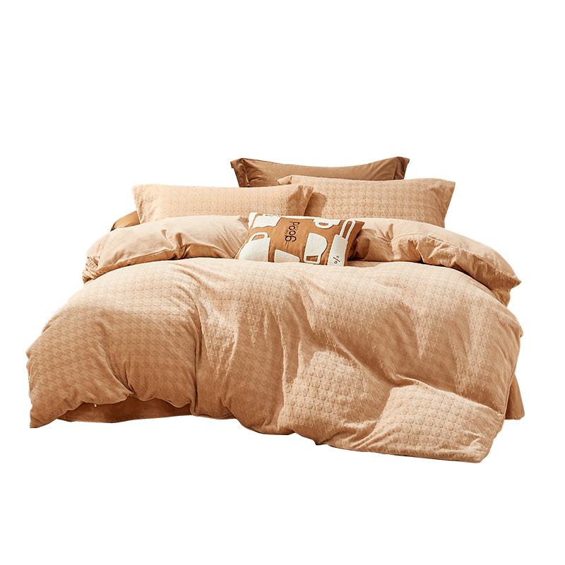 Luolai Mousse Velvet Winter Bedding Set 1.8m Bed Four-piece Set