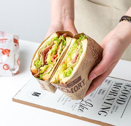 50pcs Disposable Sandwich Wrapping Paper Food-Grade Oil-Proof Packaging Paper Fried Chicken Hamburger Coating Wrapping Paper