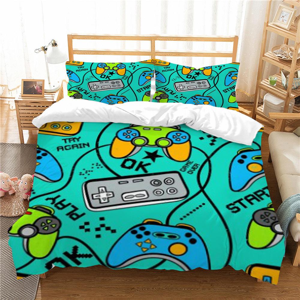 Quilt Cover Pillowcase Two Or Three-Piece Gamepad Series 3D Digital Printing Polyester Fabric