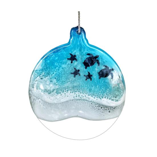 Sea Turtle Acrylic Ornaments Ocean-Themed Christmas Tree Decor Holiday Turtle Hanging