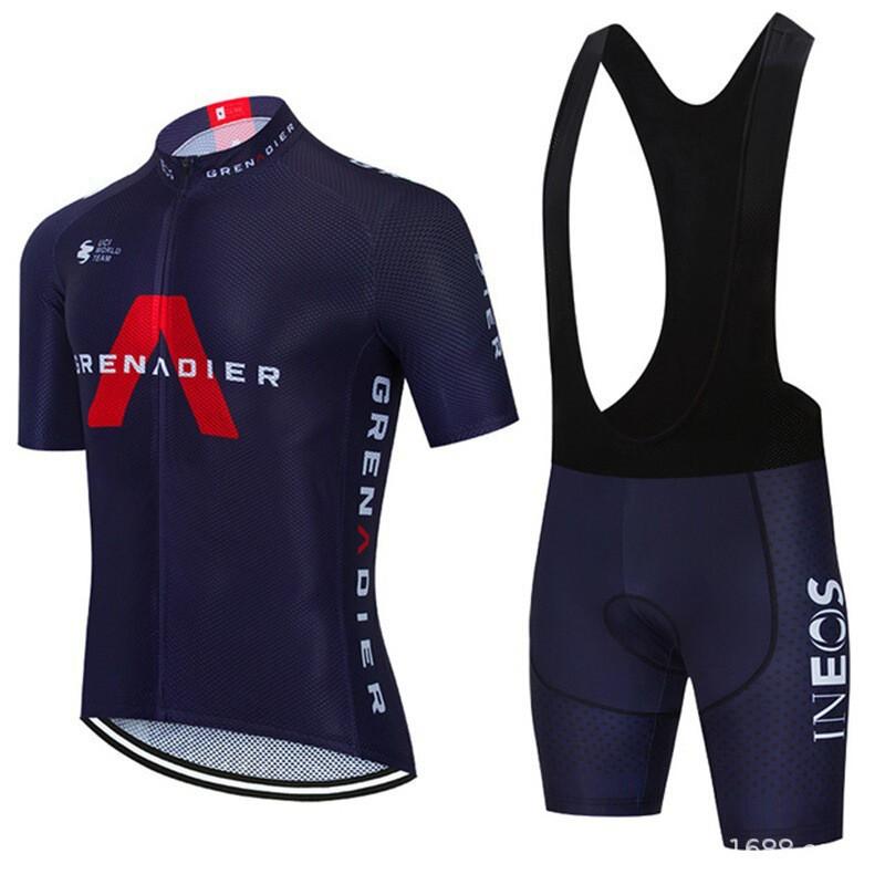 Mens Cycling Jersey Bib Shorts Set Quick-Dry Breathable Bike Apparel Road Mountain Outdoor Riding