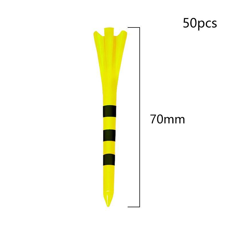 

50Pcs Golf Tees Plastic Unbreakable 5 Prongs Head Tee With Stripe Markers 83Mm70Mm Long Ball Holder Low Friction Less Resistance 70mm жёлтый