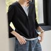 Zipper-style Fake Two-piece Long-sleeved T-shirt for Women In Autumn, Niche, Non-similar Style, Brown Top