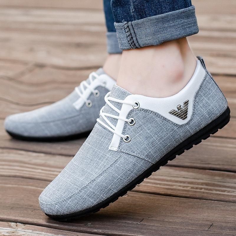Pantofi ocazional pentru bărbați Pantofi ușori din pânză pentru bărbați Pantofi de conducere pentru bărbați din metal Pantofi de șofer solidi cu șireturi Pantofi pentru bărbați, Zapatillas Hombre 2024