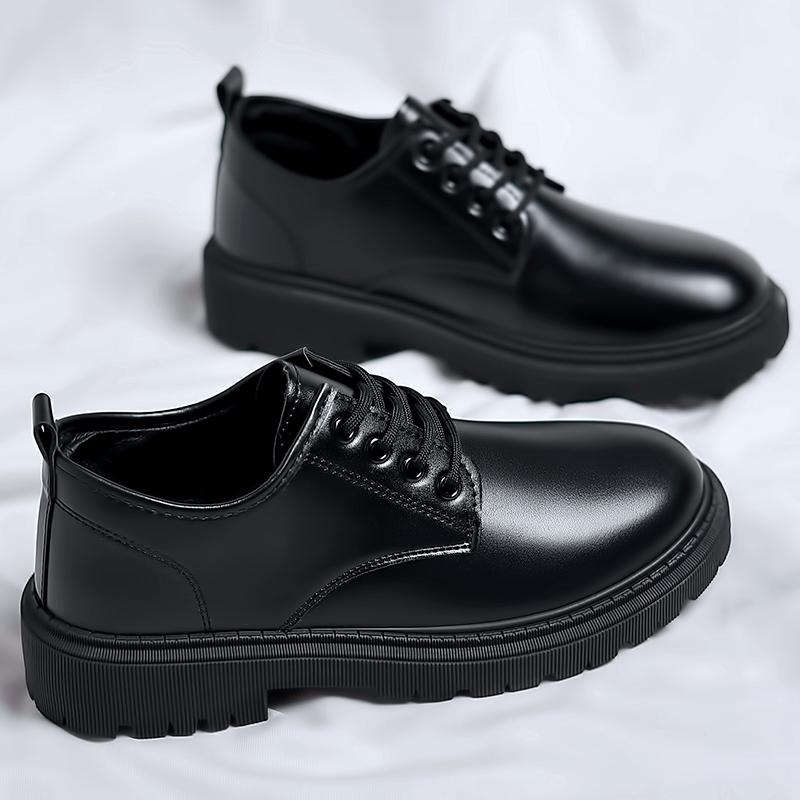 Luxury Men's Genuine Leather Business Formal Shoes British Style Men's Black Platform Lace Up Casual Shoes Zapatos De Cuero 2025
