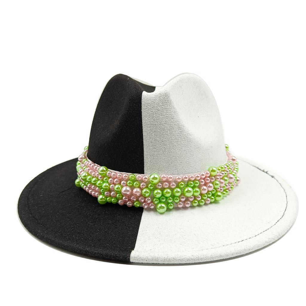 Fedora Men'S Fedora Neutral Wide Brim Jazz Hat Feather Belt Autumn And Winter British Vintage Panama Hat