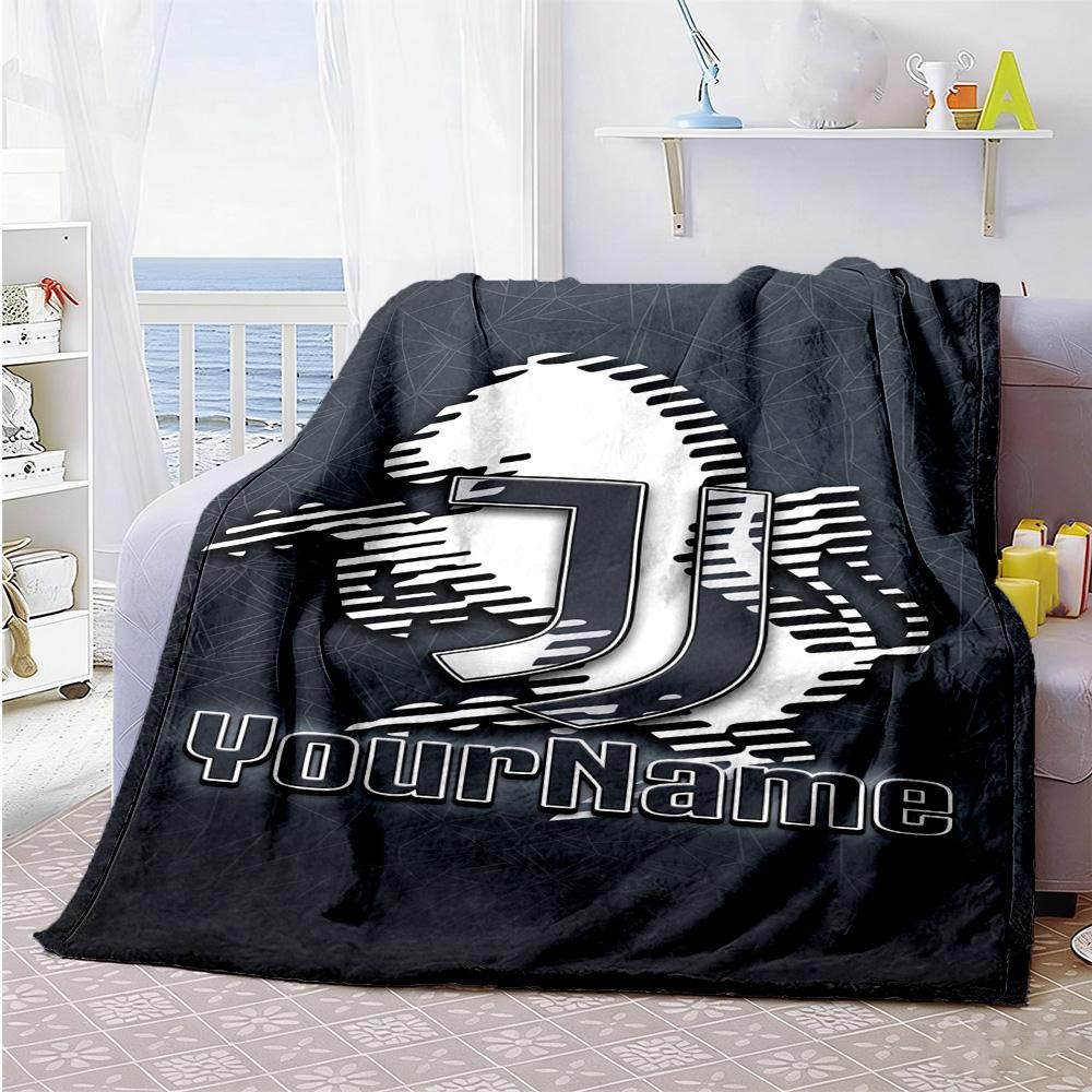 Juventus Customize Text Blanket Multi-purpose Customizable Blanket Soft Warm Cozy Throw For Chair Living Room Bed Nap Four Seasons Multipurpose