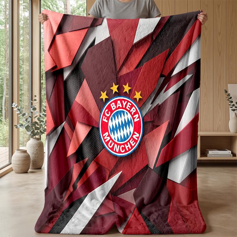 Bayern Munich Theme Blanket Soft Flannel Blanket Plush Throw Blanket Cozy Sofa Bed Blanket for Home Decor