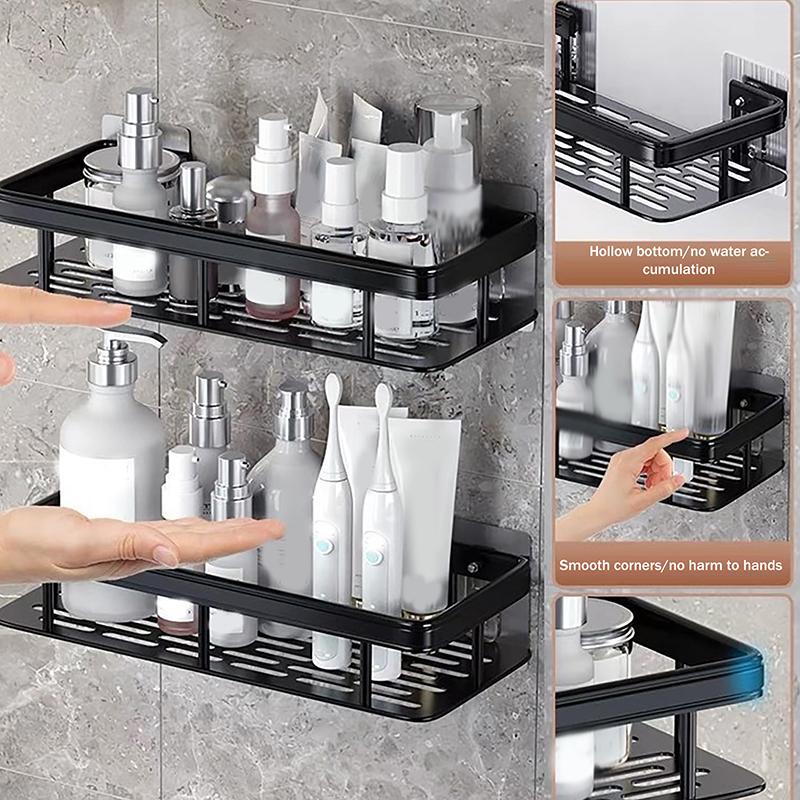 Wall Hanging Corner Single Layer Rectangular Bracket Wall Mounted Shower Shampoo Rack Bathroom Rack Towel Rack Bracket
