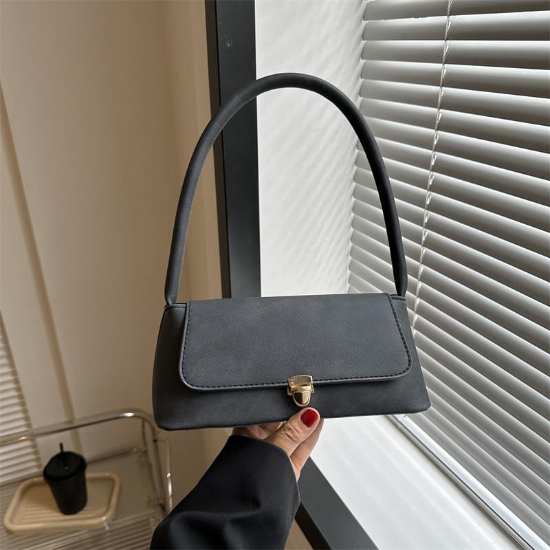 Versatile Retro Blue Small Square Handbag Unique Street Style For Daily Outings Black