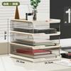1pcs Desktop File Storage Rack, Transparent Multi-layer Shelf, Bookshelf, Office Desk, Data Rack, Dopamine Storage Box