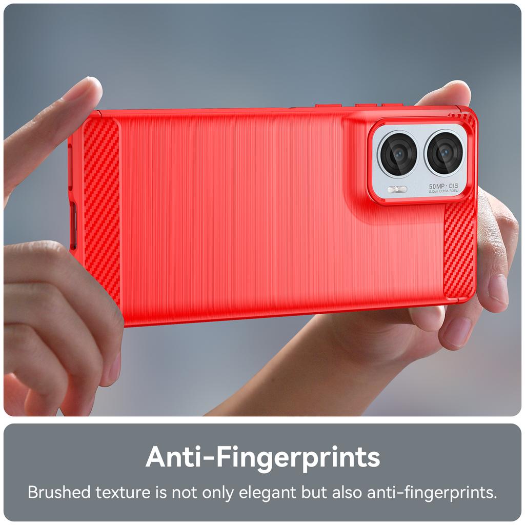 For Motorola Edge 50 Fusion 5G TPU Case Carbon Fiber Texture Brushed Phone Cover