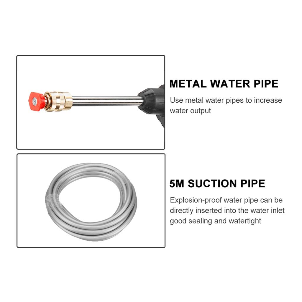 288VF 5000 mA 50Bar Cordless Car Washer Spray Water Gun High Pressure Car Wash Nozzle Cleaning Machine for 18V Battery ABS Plastic