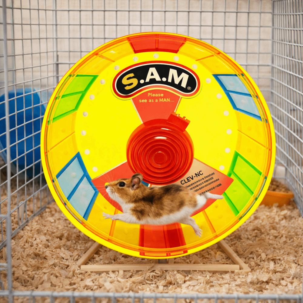 Super Silent Hamster Exercise Wheel Stable Base with Light Pet Jogging Wheel Bite Resistant Colorful Running Wheel