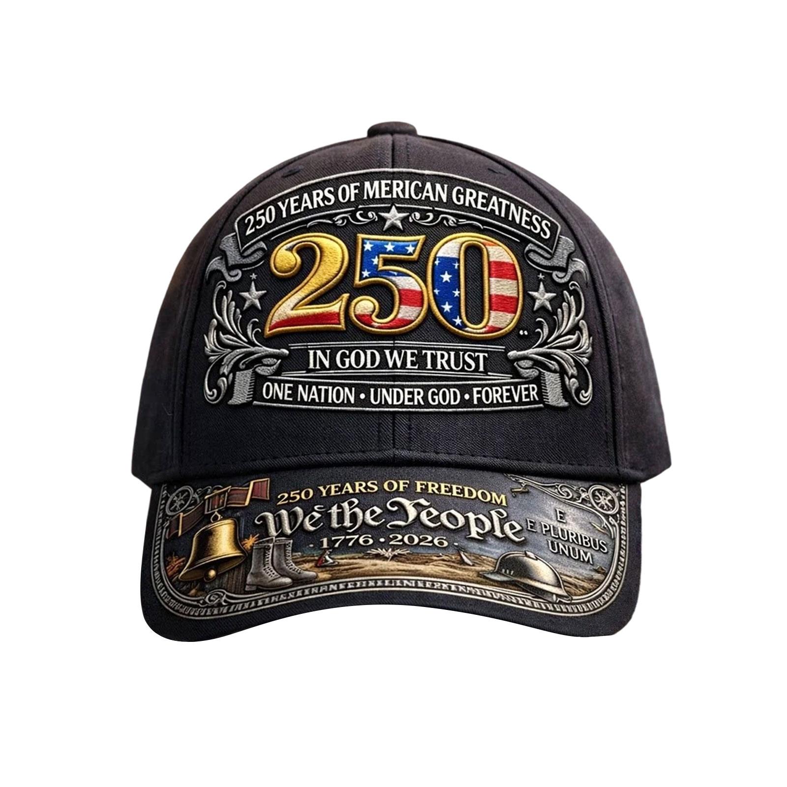 

Anniversary Independence Day 3D Digital Printed Baseball Cap Cross-border Retro Vintage Vintage For Men And Women One Size чорний