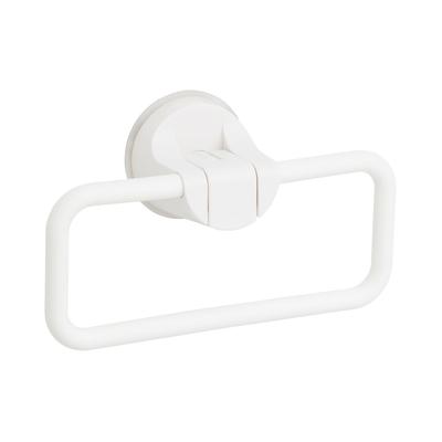 Powerful Suction Cup Towel 18cm Long 3kg Weight Capacity Lever-operated, Ring, White, (16cm Wide),