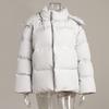 Womens Loose Solid Hooded Thick Padded Warm Winter Jacket