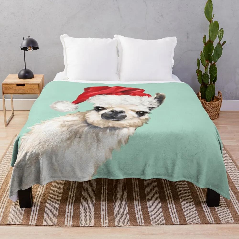 Cartoon Llama Flannel Throw Blanket Cute Kawaii Wild Animals for Bed Sofa Couch King Queen Full Size Super Soft Lightweight Warm