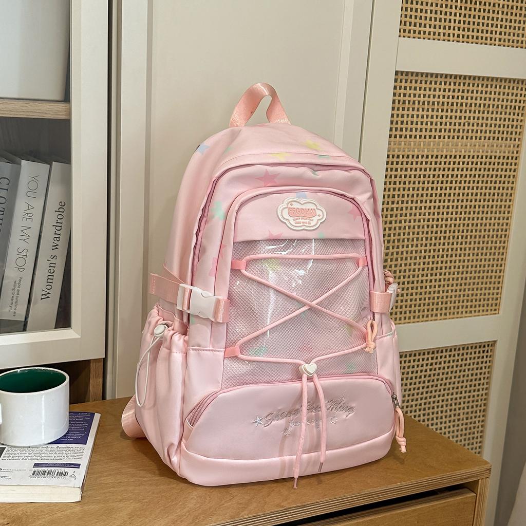 Schoolbag Mori Foreign Style Backpack Korean Version of the New Large-capacity Load Reduction Student Schoolbag Trendy Fashion Versatile Bar Pain Bag