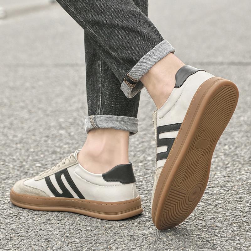 Genuine Leather Men Casual Shoes Fashion Italian Designer Shoe Lightweight Antiskid Walking Shoes for Men Outdoor Comfy Sneakers