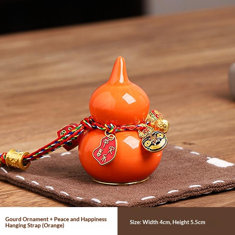 Mini Colorful Ceramic Gourd Lucky Home Decor Handmade Ornament for Prosperity