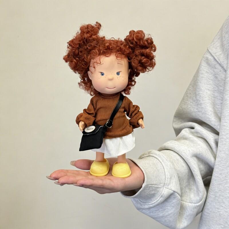 Pippa Potato Doll 24cm Vinyl Figurine Curly Red Hair Green Plaid Outfit Collectible Toy Home Decor Girl Birthday Surprise Gift