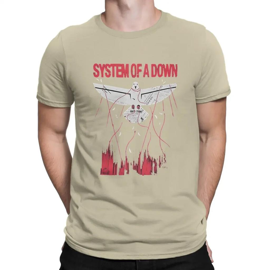Bird down T shirt pure cotton hipster T-shirt crew neck System Of A Down tee shirt short sleeve tops Classic