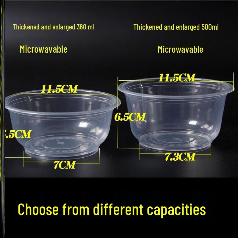 ZISIZ Disposable Plastic Food Bowl