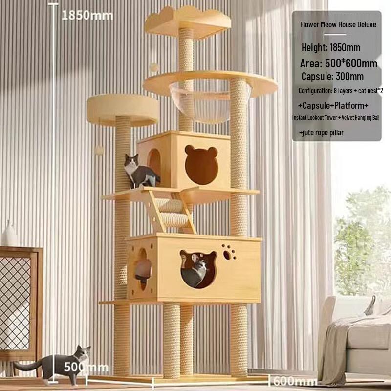 Geshenlang All-Season Cat Tree & Scratching Post for Large Cats