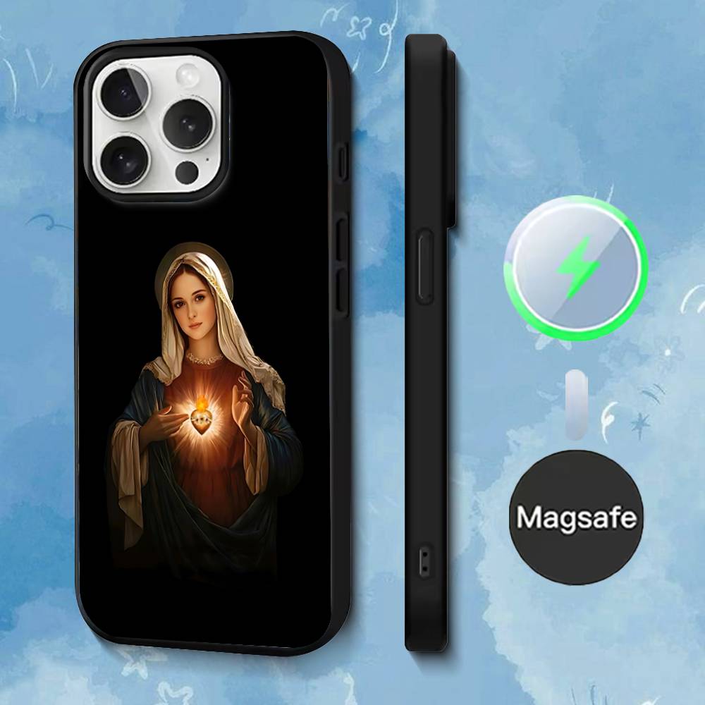 Virgen Mary Virgin Bible Phone Case For iPhone 17,16,15,14,13,12,11,Pro,Max,Plus,Mini,SE4,E Magnetic Magsafe Wireless Charging