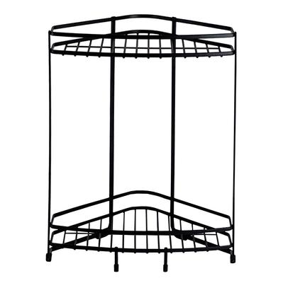 Pearl Metal 2-stufiger Eckständer für Badezimmer, limitiert, Schwarz, BLKP, Schwarz [BLKP] AZ-5077