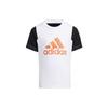T-Shirt Kids Letter Print Splicing Fashion Trend Sports Short Sleeve Kids Tops White GP0456