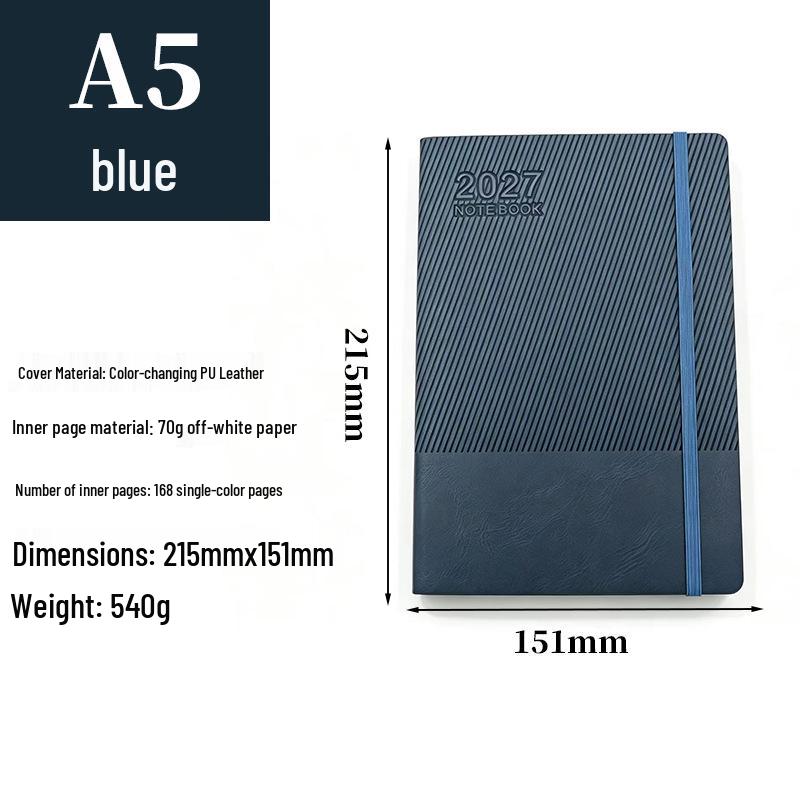 Color-Changing PU Business Notebook: Personalized Logo, Loose-Leaf Office Diary with Skin-Feel Finish.